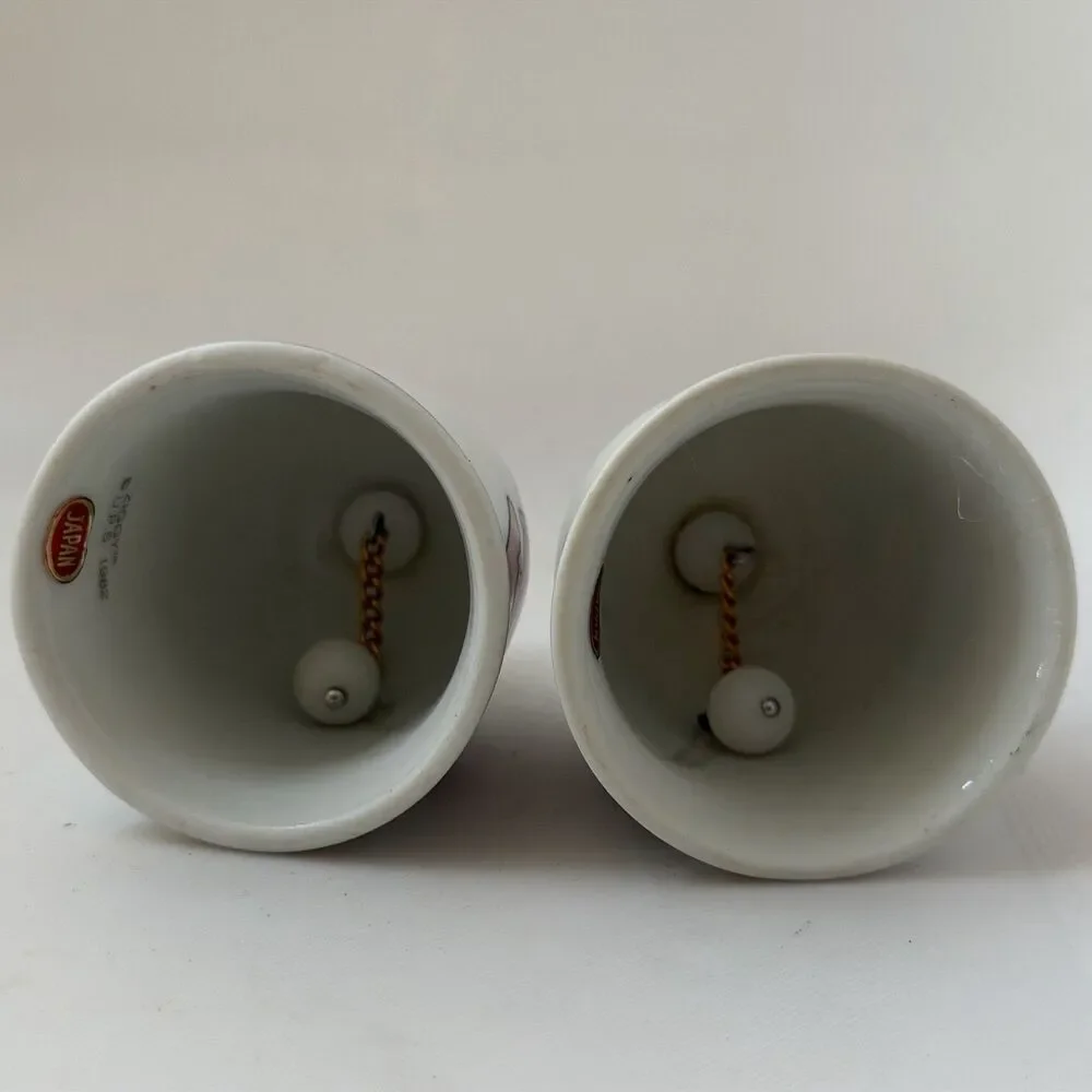 Vintage 1982 Ziggy Tom Wilson Christmas Porcelain Bells Ornament Japan Set of 2